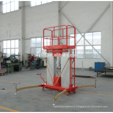 Hydraulic mobile aluminum 10m double mast aerial work platform